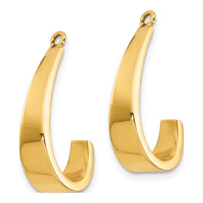 14K Yellow Gold 20mm J- Hoop Earrings – view 4