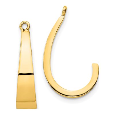 14K Yellow Gold 20mm J- Hoop Earrings