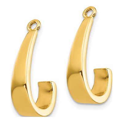 14K Yellow Gold 11mm J- Hoop Earrings – view 3