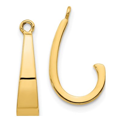 14K Yellow Gold 11mm J- Hoop Earrings