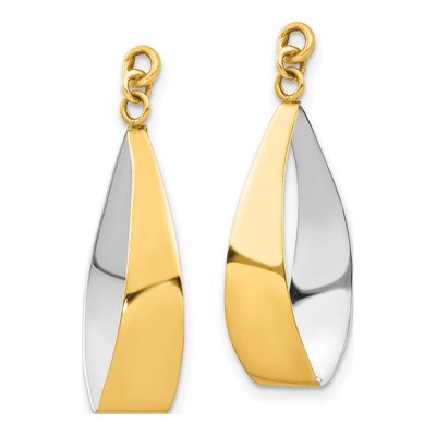 14K Yellow Gold Reversible Oval Earring Jackets – view 4