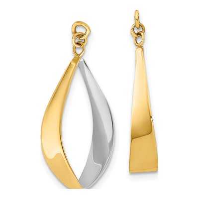 14K Yellow Gold Reversible Oval Earring Jackets