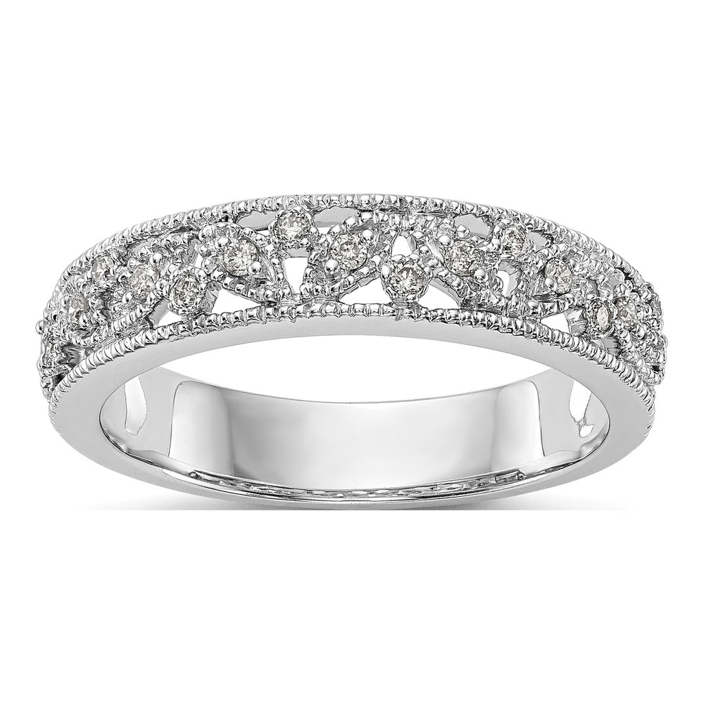 14K White Gold 1/7 ct tw Diamond Wedding Band