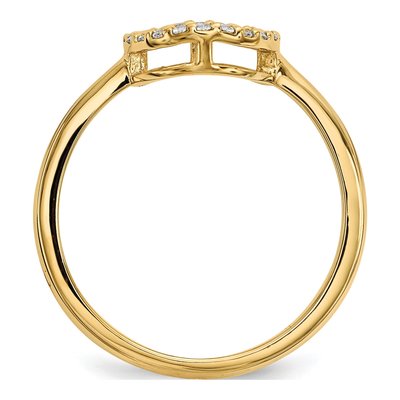 14K Yellow Gold 1/15 ct tw Diamond Open Circle Ring – view 2