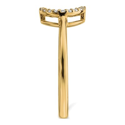 14K Yellow Gold 1/15 ct tw Diamond Open Circle Ring – view 3