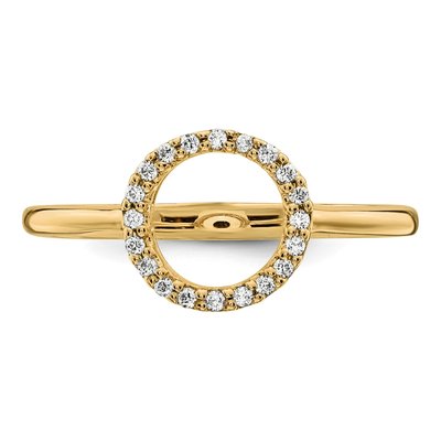 14K Yellow Gold 1/15 ct tw Diamond Open Circle Ring – view 4