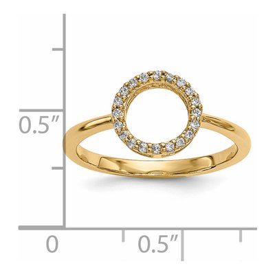 14K Yellow Gold 1/15 ct tw Diamond Open Circle Ring – view 5