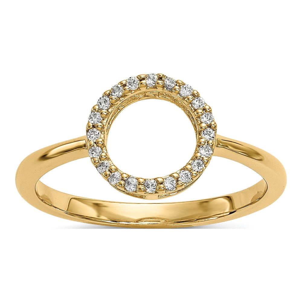 14K Yellow Gold 1/15 ct tw Diamond Open Circle Ring