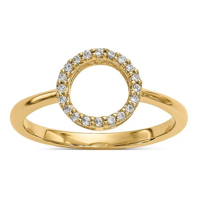 14K Yellow Gold 1/15 ct tw Diamond Open Circle Ring