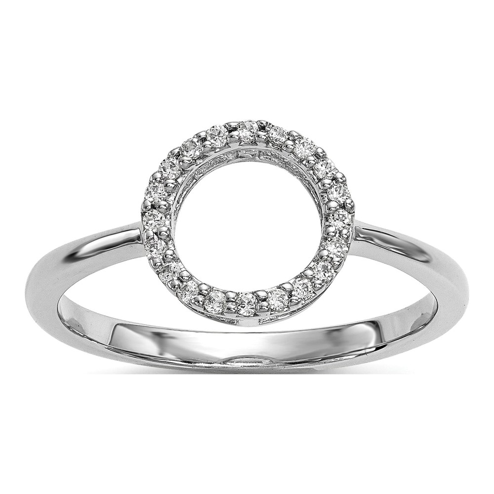 14K White Gold 1/15 ct tw Diamond Open Circle Ring
