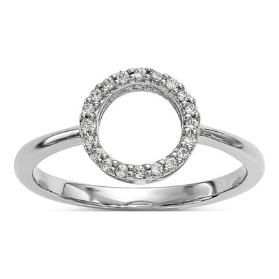 14K White Gold 1/15 ct tw Diamond Open Circle Ring