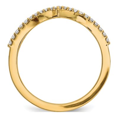 14K Yellow Gold 1/6 ct tw Diamond V-Shape Ring – view 3