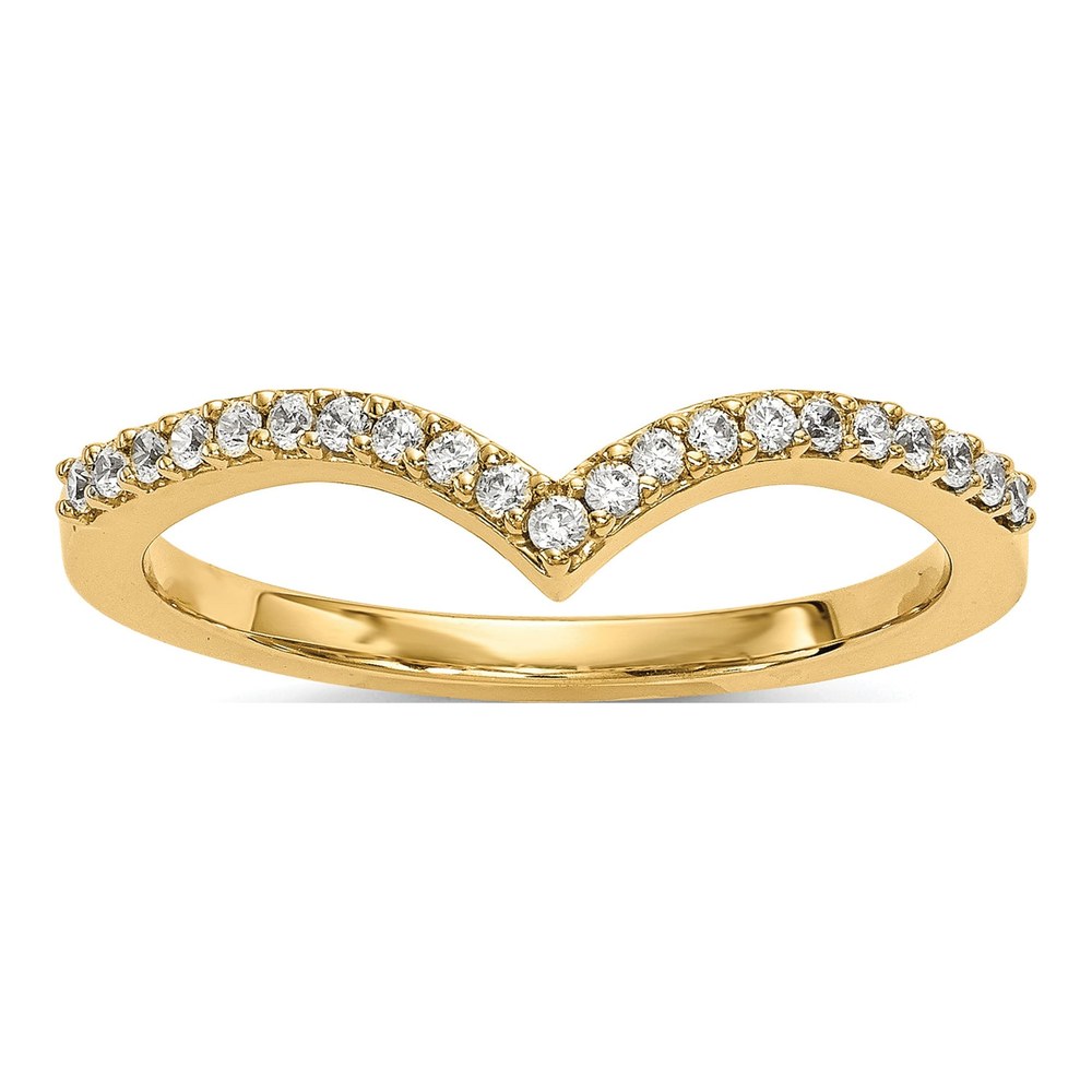 14K Yellow Gold 1/6 ct tw Diamond V-Shape Ring