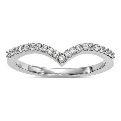 14K White Gold 1/6 ct tw Diamond V-Shape Ring