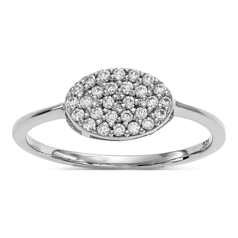 14K White Gold 0.22 ct tw Diamond Cluster Oval Ring