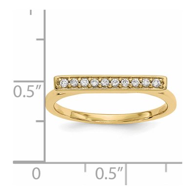14K Yellow Gold 1/10 ct tw Diamond Bar Ring – view 5