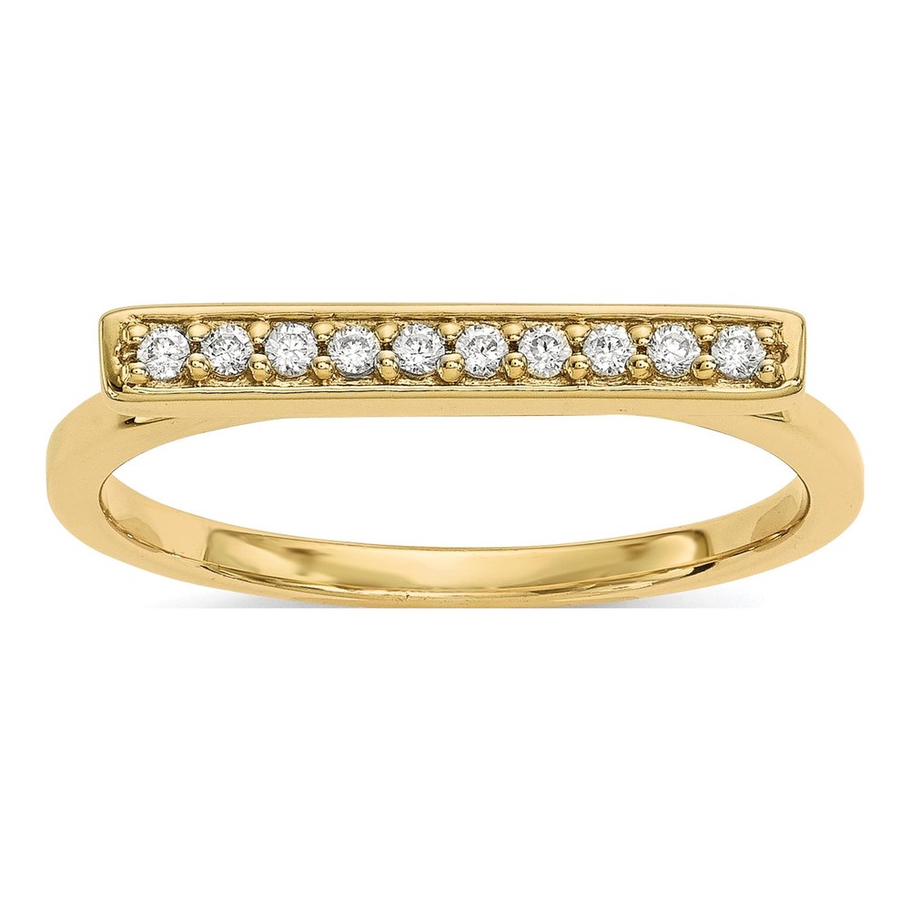14K Yellow Gold 1/10 ct tw Diamond Bar Ring