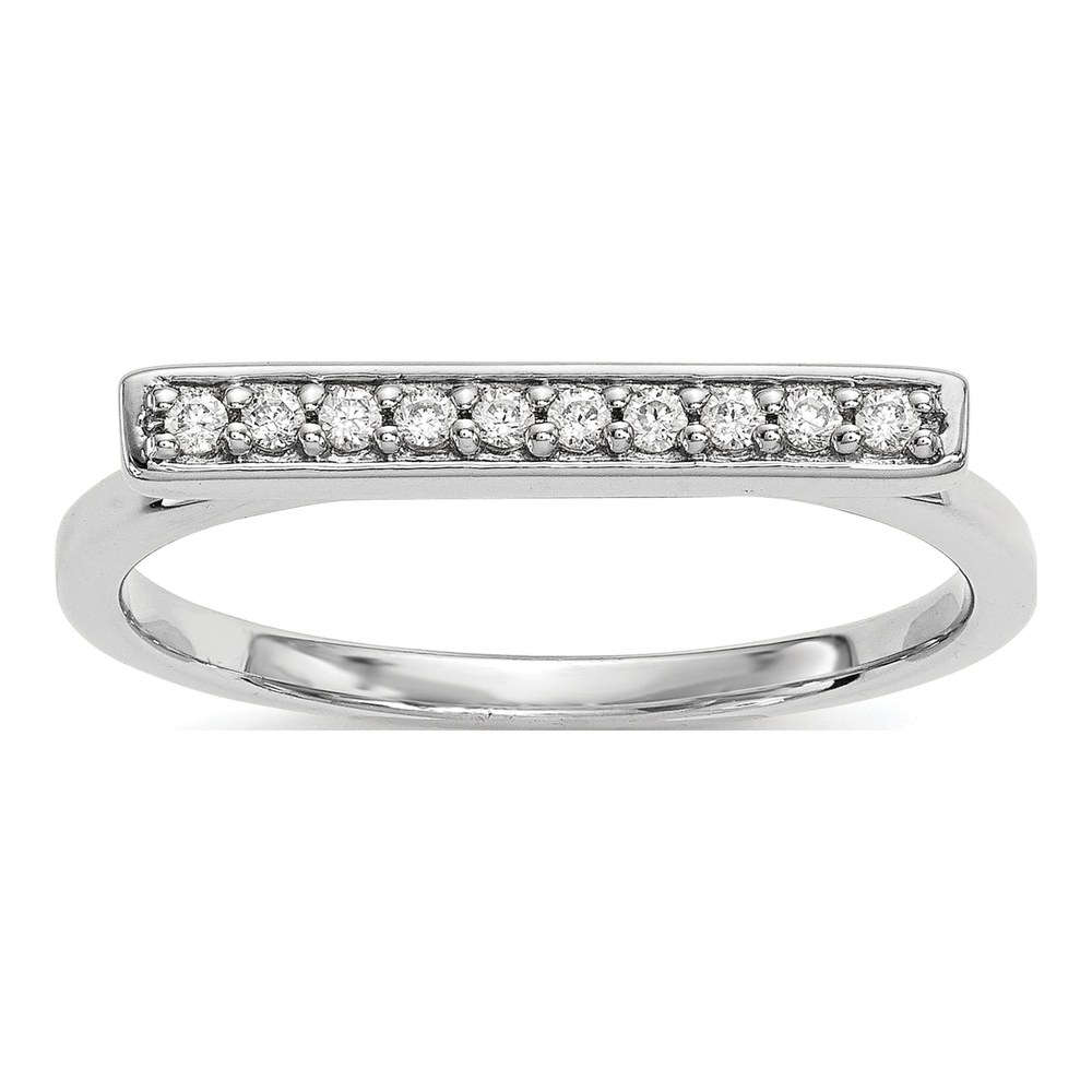14K White Gold 1/10 ct tw Diamond Bar Ring