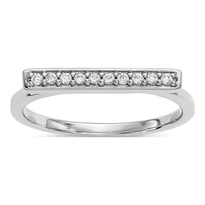 14K White Gold 1/10 ct tw Diamond Bar Ring