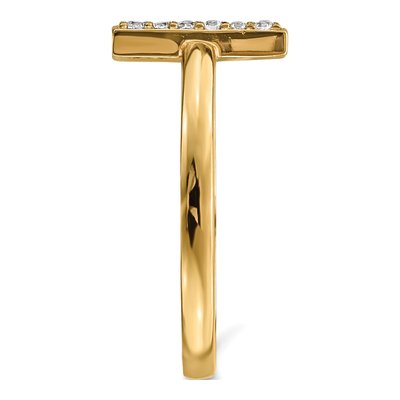 14K Yellow Gold 1/10 ct tw Diamond Double Bar Ring – view 4