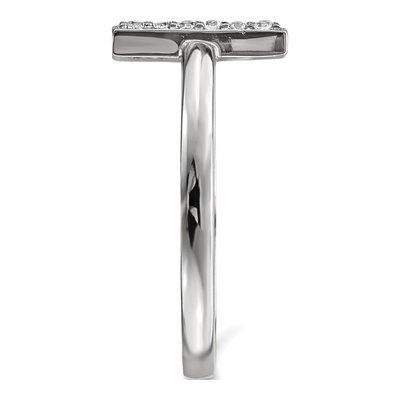 14K White Gold 1/10 ct tw Diamond Double Bar Ring – view 4