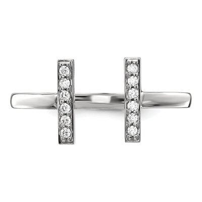 14K White Gold 1/10 ct tw Diamond Double Bar Ring – view 5