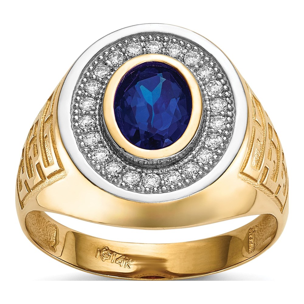 Men's 14K Yellow Gold CZ Ring