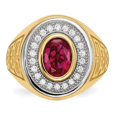 Men's 14K Yellow Gold CZ Ring – view 4