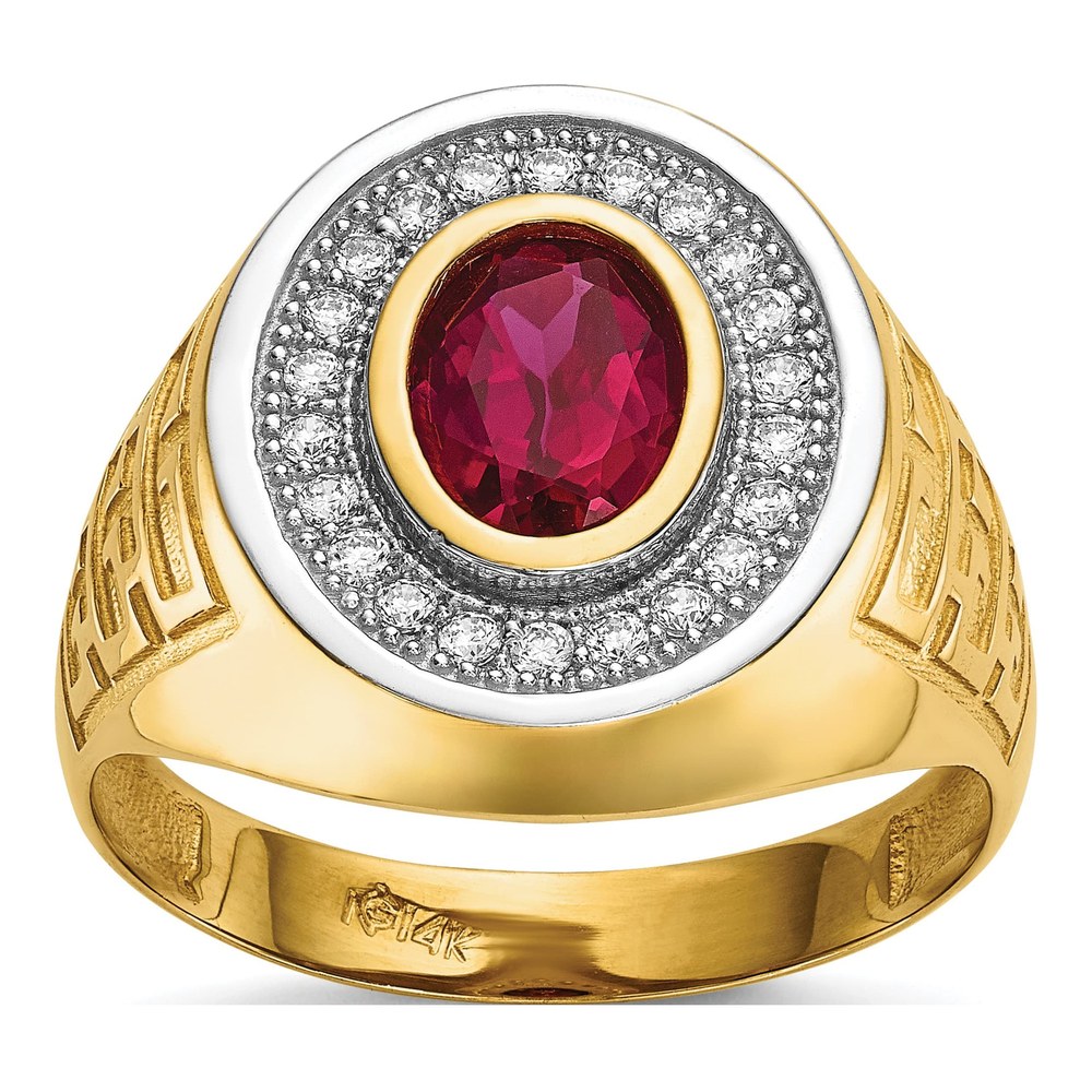 Men's 14K Yellow Gold CZ Ring
