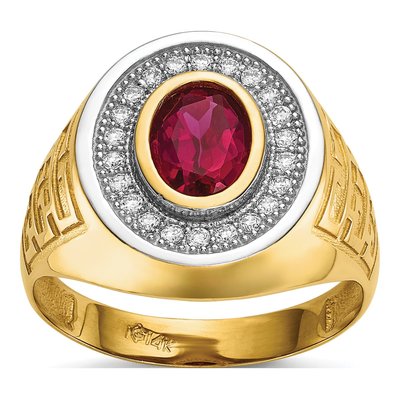 Men's 14K Yellow Gold CZ Ring