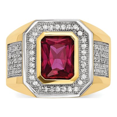 Men's 14K Yellow Gold CZ Ring – view 4