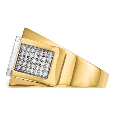 Men's 14K Yellow Gold CZ Emerald-Cut Ring – view 3