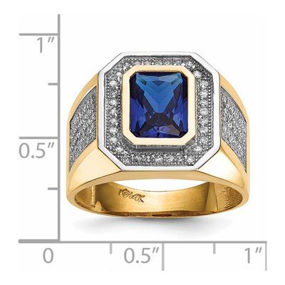 Men's 14K Yellow Gold CZ Emerald-Cut Ring – view 5
