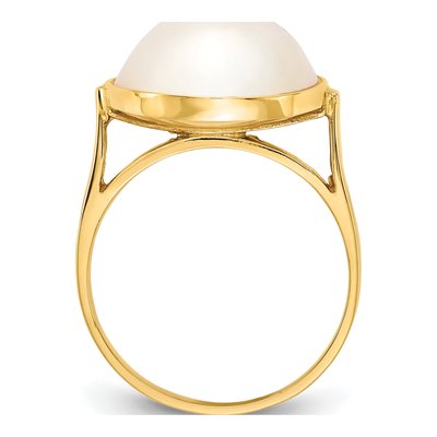 14K Yellow Gold Cultured Pearl Mabe Ring – view 2