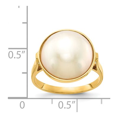 14K Yellow Gold Cultured Pearl Mabe Ring – view 3
