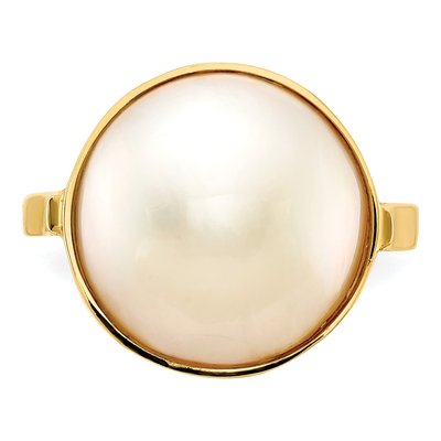 14K Yellow Gold Cultured Pearl Mabe Ring – view 5