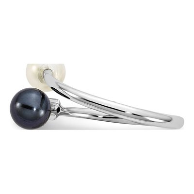 14K White Gold Akoya Cultured Pearl & Diamond Ring – view 3