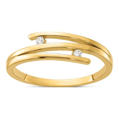 14K Yellow Gold CZ Fashion Ring