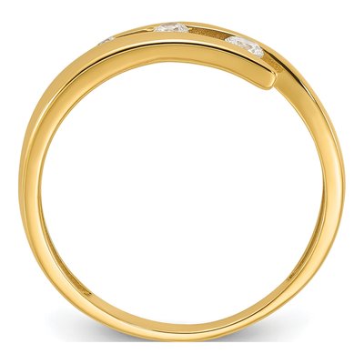 14K Yellow Gold CZ 3-Stone Fashion Ring – view 2