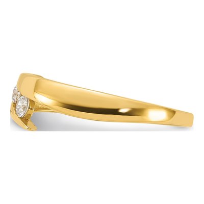 14K Yellow Gold CZ 3-Stone Fashion Ring – view 3