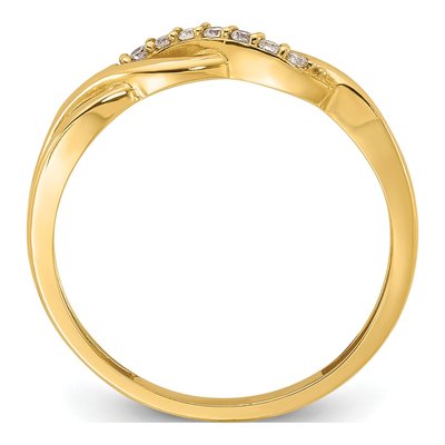 14K Yellow Gold CZ Braided Ring – view 2