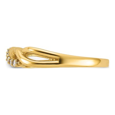 14K Yellow Gold CZ Braided Ring – view 3