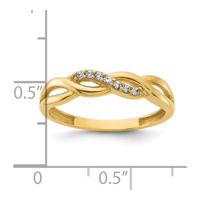14K Yellow Gold CZ Braided Ring – view 5