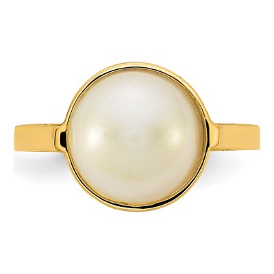 14K Yellow Gold Cultured Pearl Mabe Ring – view 4
