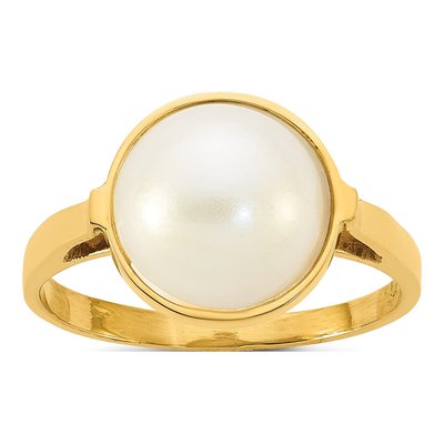 14K Yellow Gold Cultured Pearl Mabe Ring