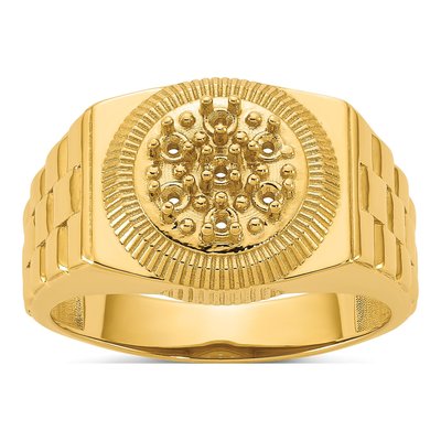 Men's 14K Yellow Gold Diamond Ring Mounting