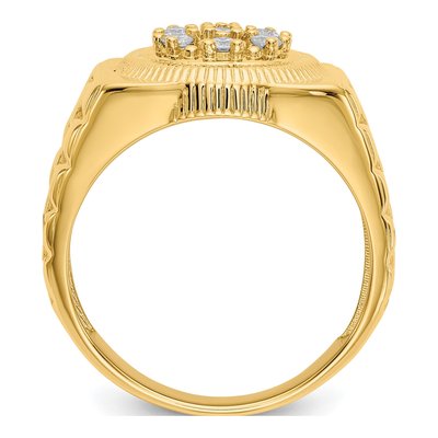 Men's 14K Yellow Gold 1/4 ct tw Diamond Circular Top Ring – view 3
