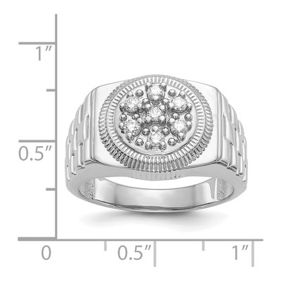 Men's 14K White Gold 1/4 ct tw Diamond Circular Top Ring – view 3
