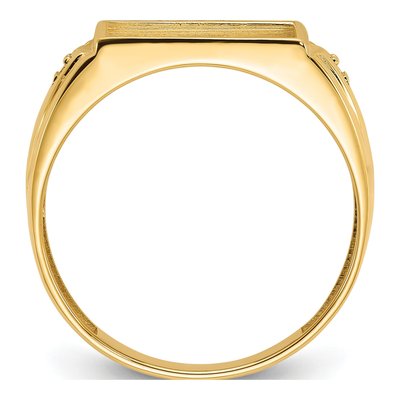 Men's 14K Yellow Gold Onyx Rectangle Ring Mounting – view 3