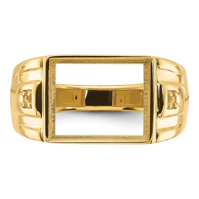Men's 14K Yellow Gold Onyx Rectangle Ring Mounting – view 5